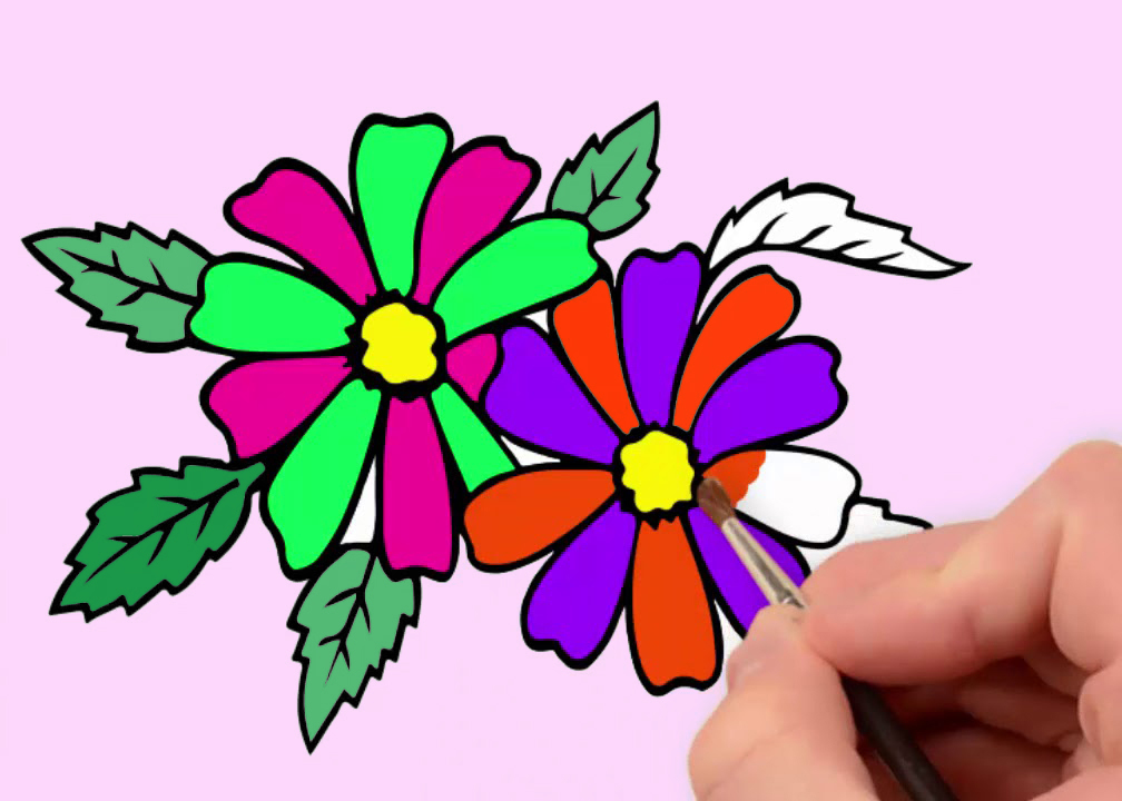 Tải miễn phí 101 tranh tô màu Bông hoa cho bé