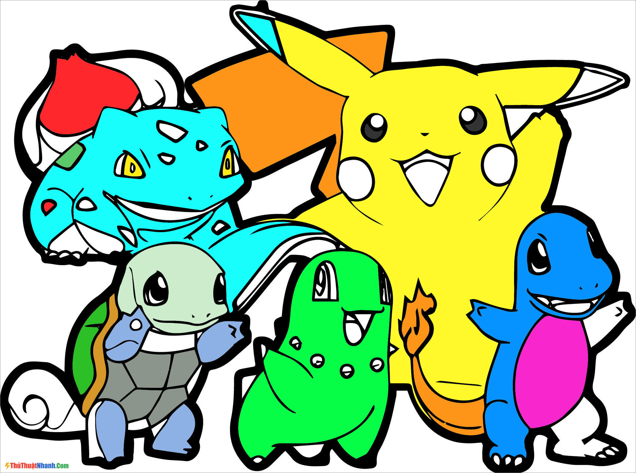 100 Mẫu tranh tô màu Pokemon đẹp nhất
