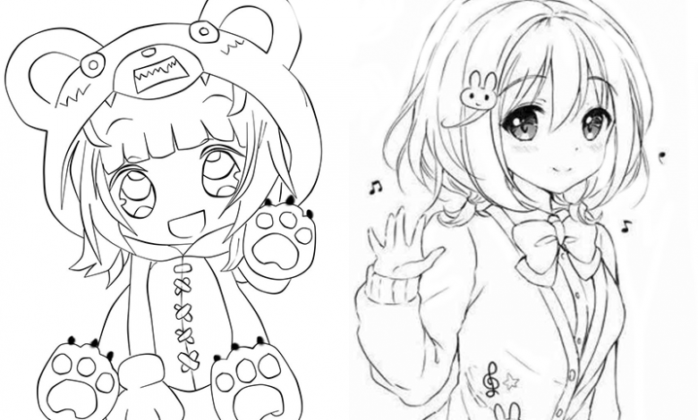 Tranh Tô Màu Công Chúa Anime Chibi Cute Dễ Thương Nhất