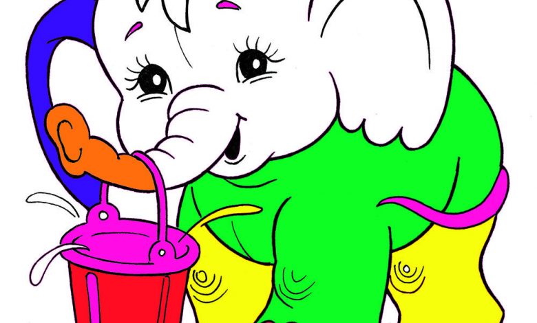 Bộ sưu tập tranh tô màu con voi đẹp dễ thương cho bé