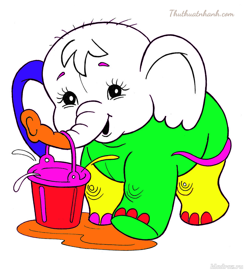 Tuyển tập tranh tô màu con voi ngộ nghĩnh dành cho các bé yêu động vật  Tranh  Tô Màu cho bé