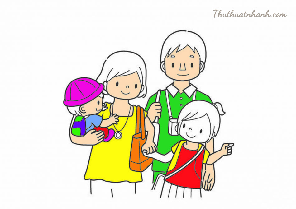 Tranh tô màu gia đình hạnh phúc  Phú Long Blog