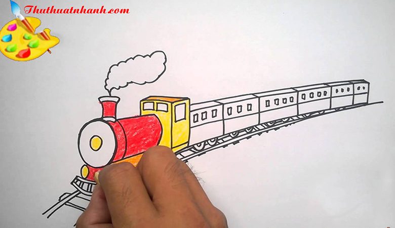 Trang tô màu tàu hỏa đẹp dành cho các bé yêu thích phương tiện giao thông   Tranh Tô Màu cho bé